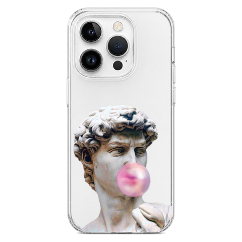 David Greek Statue Bubblegum Clear Phone Case shown on iPhone 14 Pro