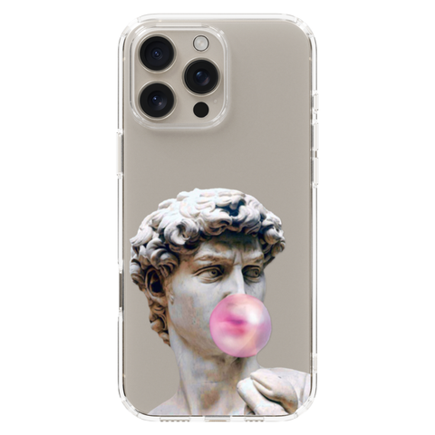 David Greek Statue Bubblegum Clear Phone Case shown on iPhone 16 Pro Max