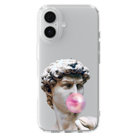 David Greek Statue Bubblegum Clear Phone Case shown on iPhone 17