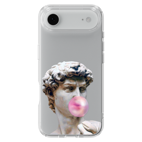 David Greek Statue Bubblegum Clear Phone Case shown on iPhone 17 Air
