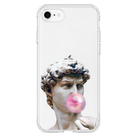 David Greek Statue Bubblegum Clear Phone Case shown on iPhone 7/8