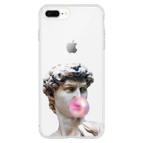 David Greek Statue Bubblegum Clear Phone Case shown on iPhone 7 Plus/8 Plus