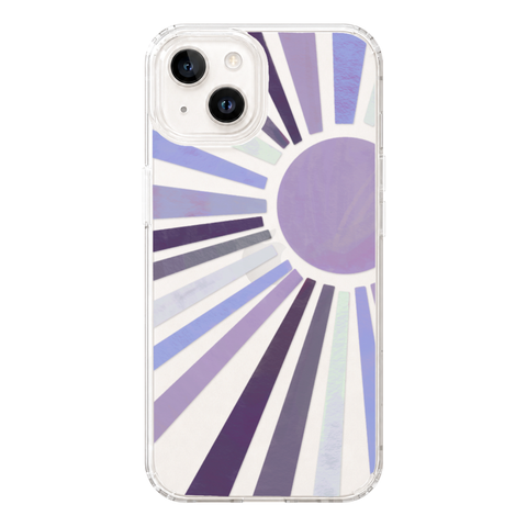 Deep Purple Sun Rays Phone Case For Apple iPhone 17 16 15 14 13 7 8 SE Samsung Galaxy S26 S25 shown on iPhone 13