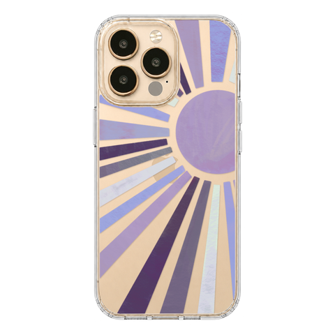 Deep Purple Sun Rays Phone Case For Apple iPhone 17 16 15 14 13 7 8 SE Samsung Galaxy S26 S25 shown on iPhone 13 Pro