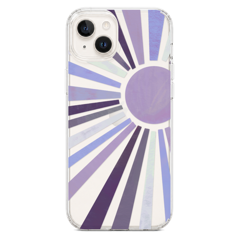 Deep Purple Sun Rays Phone Case For Apple iPhone 17 16 15 14 13 7 8 SE Samsung Galaxy S26 S25 shown on iPhone 14 Plus