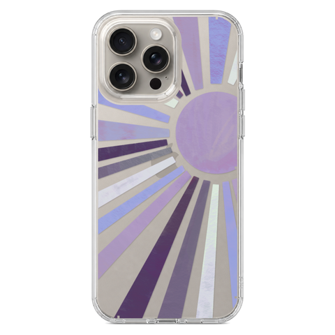Deep Purple Sun Rays Phone Case For Apple iPhone 17 16 15 14 13 7 8 SE Samsung Galaxy S26 S25 shown on iPhone 15 Pro Max