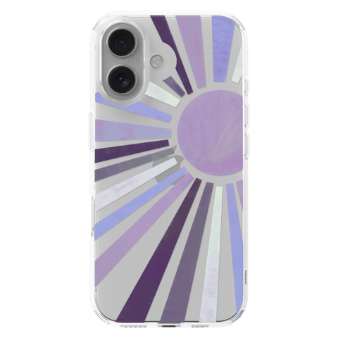 Deep Purple Sun Rays Phone Case For Apple iPhone 17 16 15 14 13 7 8 SE Samsung Galaxy S26 S25 shown on iPhone 16
