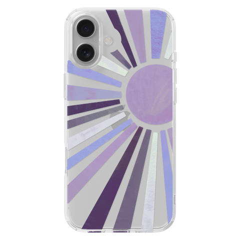 Deep Purple Sun Rays Phone Case For Apple iPhone 17 16 15 14 13 7 8 SE Samsung Galaxy S26 S25 shown on iPhone 16 Plus