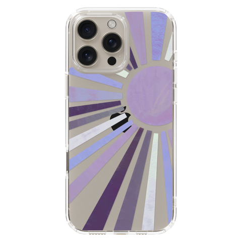 Deep Purple Sun Rays Phone Case For Apple iPhone 17 16 15 14 13 7 8 SE Samsung Galaxy S26 S25 shown on iPhone 16 Pro