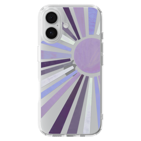 Deep Purple Sun Rays Phone Case For Apple iPhone 17 16 15 14 13 7 8 SE Samsung Galaxy S26 S25 shown on iPhone 17