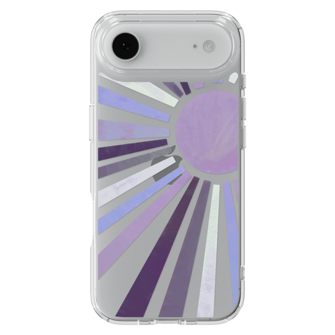 Deep Purple Sun Rays Phone Case For Apple iPhone 17 16 15 14 13 7 8 SE Samsung Galaxy S26 S25 shown on iPhone 17 Air
