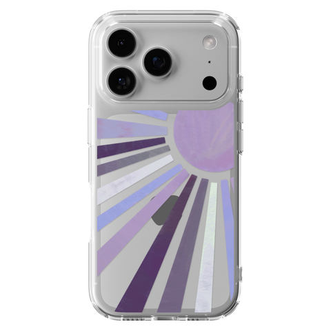 Deep Purple Sun Rays Phone Case For Apple iPhone 17 16 15 14 13 7 8 SE Samsung Galaxy S26 S25 shown on iPhone 17 Pro