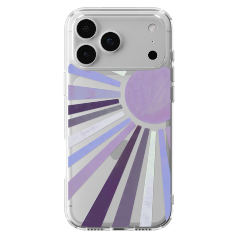 Deep Purple Sun Rays Phone Case For Apple iPhone 17 16 15 14 13 7 8 SE Samsung Galaxy S26 S25 shown on iPhone 17 Pro Max