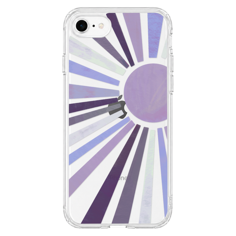 Deep Purple Sun Rays Phone Case For Apple iPhone 17 16 15 14 13 7 8 SE Samsung Galaxy S26 S25 shown on iPhone 7/8