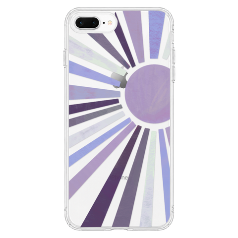 Deep Purple Sun Rays Phone Case For Apple iPhone 17 16 15 14 13 7 8 SE Samsung Galaxy S26 S25 shown on iPhone 7 Plus/8 Plus