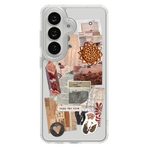 Enjoy The View Scraps Collage Phone Case For iPhone 17 16 15 14 13 12 7 8 SE Galaxy S26 S25 shown on Galaxy S26 Plus