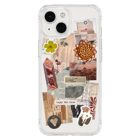 Enjoy The View Scraps Collage Phone Case For iPhone 17 16 15 14 13 12 7 8 SE Galaxy S26 S25 shown on iPhone 13 Mini