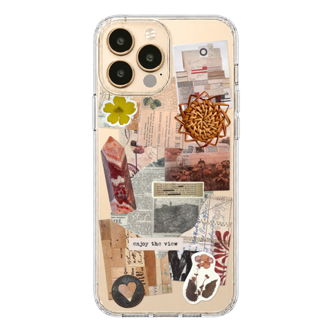 Enjoy The View Scraps Collage Phone Case For iPhone 17 16 15 14 13 12 7 8 SE Galaxy S26 S25 shown on iPhone 13 Pro Max