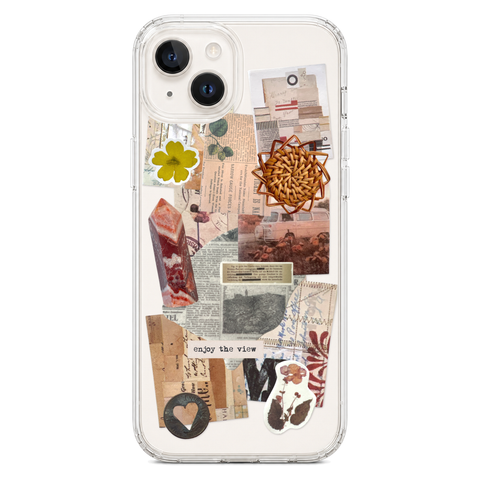 Enjoy The View Scraps Collage Phone Case For iPhone 17 16 15 14 13 12 7 8 SE Galaxy S26 S25 shown on iPhone 14 Plus
