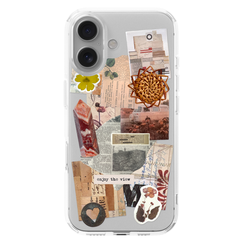 Enjoy The View Scraps Collage Phone Case For iPhone 17 16 15 14 13 12 7 8 SE Galaxy S26 S25 shown on iPhone 16