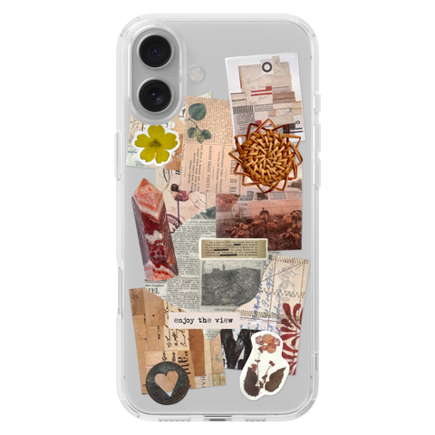 Enjoy The View Scraps Collage Phone Case For iPhone 17 16 15 14 13 12 7 8 SE Galaxy S26 S25 shown on iPhone 16 Plus