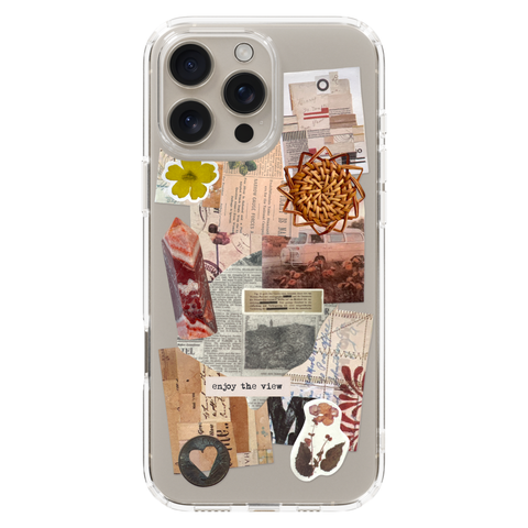 Enjoy The View Scraps Collage Phone Case For iPhone 17 16 15 14 13 12 7 8 SE Galaxy S26 S25 shown on iPhone 16 Pro