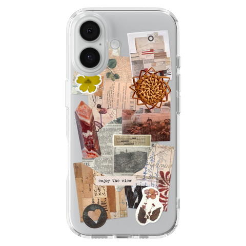 Enjoy The View Scraps Collage Phone Case For iPhone 17 16 15 14 13 12 7 8 SE Galaxy S26 S25 shown on iPhone 17