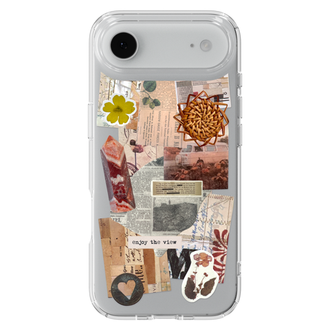 Enjoy The View Scraps Collage Phone Case For iPhone 17 16 15 14 13 12 7 8 SE Galaxy S26 S25 shown on iPhone 17 Air
