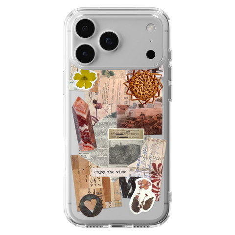 Enjoy The View Scraps Collage Phone Case For iPhone 17 16 15 14 13 12 7 8 SE Galaxy S26 S25 shown on iPhone 17 Pro Max