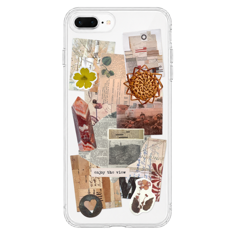 Enjoy The View Scraps Collage Phone Case For iPhone 17 16 15 14 13 12 7 8 SE Galaxy S26 S25 shown on iPhone 7 Plus/8 Plus