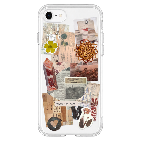 Enjoy The View Scraps Collage Phone Case For iPhone 17 16 15 14 13 12 7 8 SE Galaxy S26 S25 shown on iPhone SE [2020/2022]