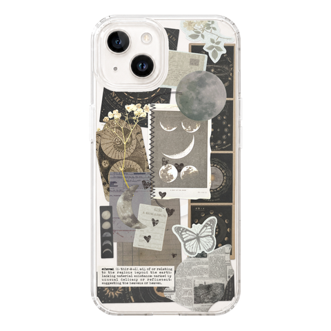 Esoteric Space Scraps Collage Clear Phone Case on iPhone 14 Clear MagSafe case