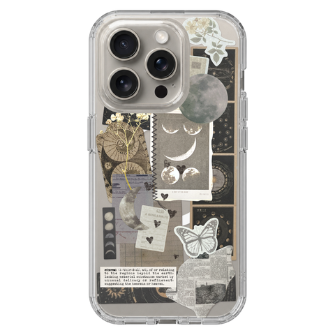 Esoteric Space Scraps Collage Clear Phone Case on iPhone 15 Pro Clear MagSafe case