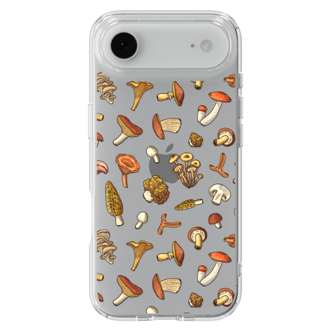 Fall Mushroom Clear Phone Case shown on iPhone 17 Air