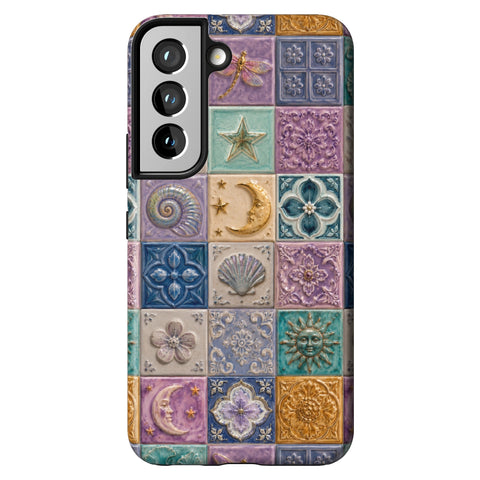 Mermaid Whimsy Tiles Tough Phone Case for Galaxy S22