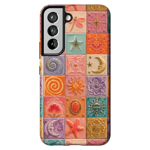 Nautical Whimsy Tiles Tough Phone Case for Galaxy S22