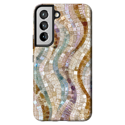 Seashell Mosaic Print Tough Phone Case for Galaxy S22