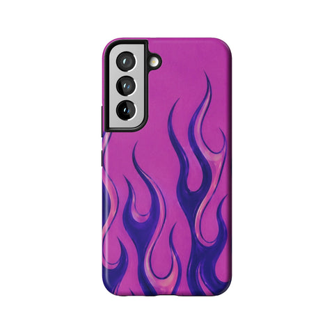Purple Flames Y2K Tough Phone Case for Galaxy S22