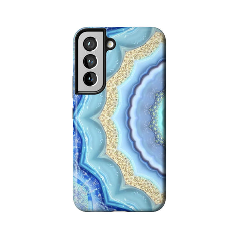 Blue Boho Tie Dye Tough Phone Case for Galaxy S22