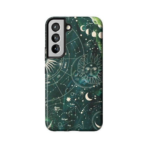 Green Marble Zodiac Tough Phone Case for Galaxy S22