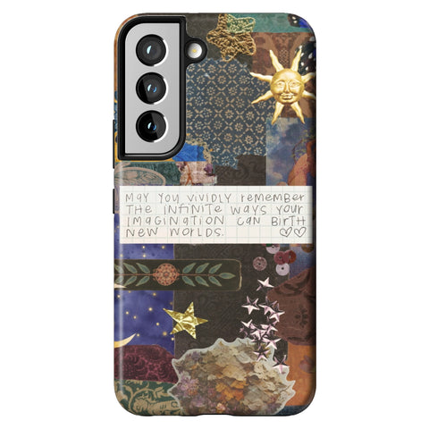 Whimsy Quote Collage Tough Phone Case for Galaxy S22