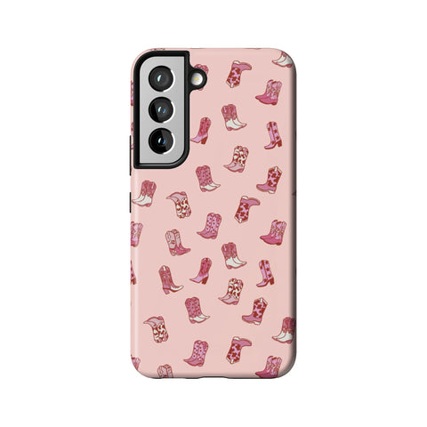 Pink Cowgirl Boots Tough Phone Case for Galaxy S22
