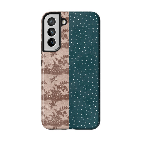 Lace & Tiny Dots Split Tough Phone Case for Galaxy S22 Plus