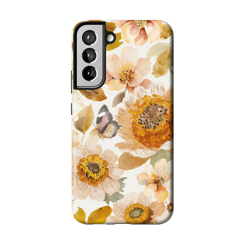 Rustic Boho Floral Tough Phone Case for Galaxy S22 Plus