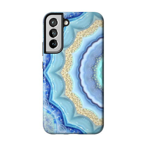 Blue Boho Tie Dye Tough Phone Case for Galaxy S22 Plus