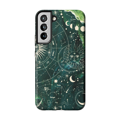 Green Marble Zodiac Tough Phone Case for Galaxy S22 Plus