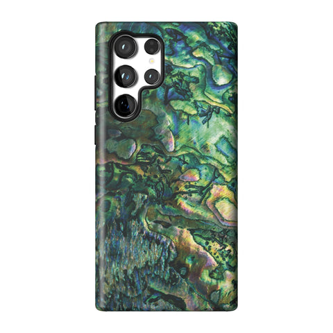 Green Abalone Shell Tough Phone Case for Galaxy S22 Ultra