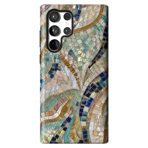 Sea Goddess Mosaic Print Tough Phone Case for Galaxy S22 Ultra