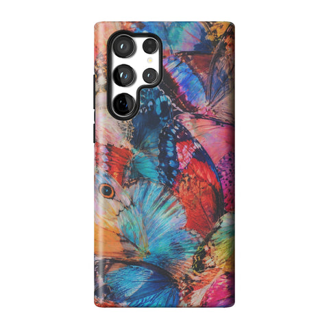 Colorful Butterfly Moth Wings Tough Phone Case for Galaxy S22 Ultra