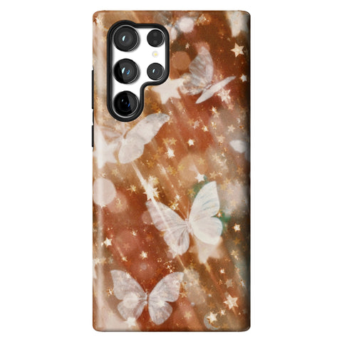 Terracotta Butterfly Tough Phone Case for Galaxy S22 Ultra